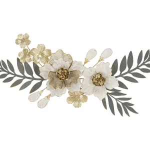 3D decoratief paneel met veelkleurige metalen bloemen, 90,2 x 7,6 x 41,9 cm 3D decoratief paneel met veelkleurige metalen bloemen, 90,2 x 7,6 x 41,9 cm