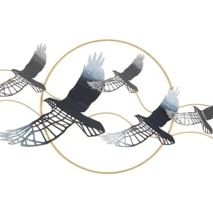 3D decoratief paneel met veelkleurige metalen vogels, 91x7x50 cm 3D decoratief paneel met veelkleurige metalen vogels, 91x7x50 cm