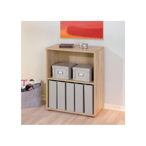 Adam licht eiken melamine plank met 2 vakken Adam licht eiken melamine plank met 2 vakken