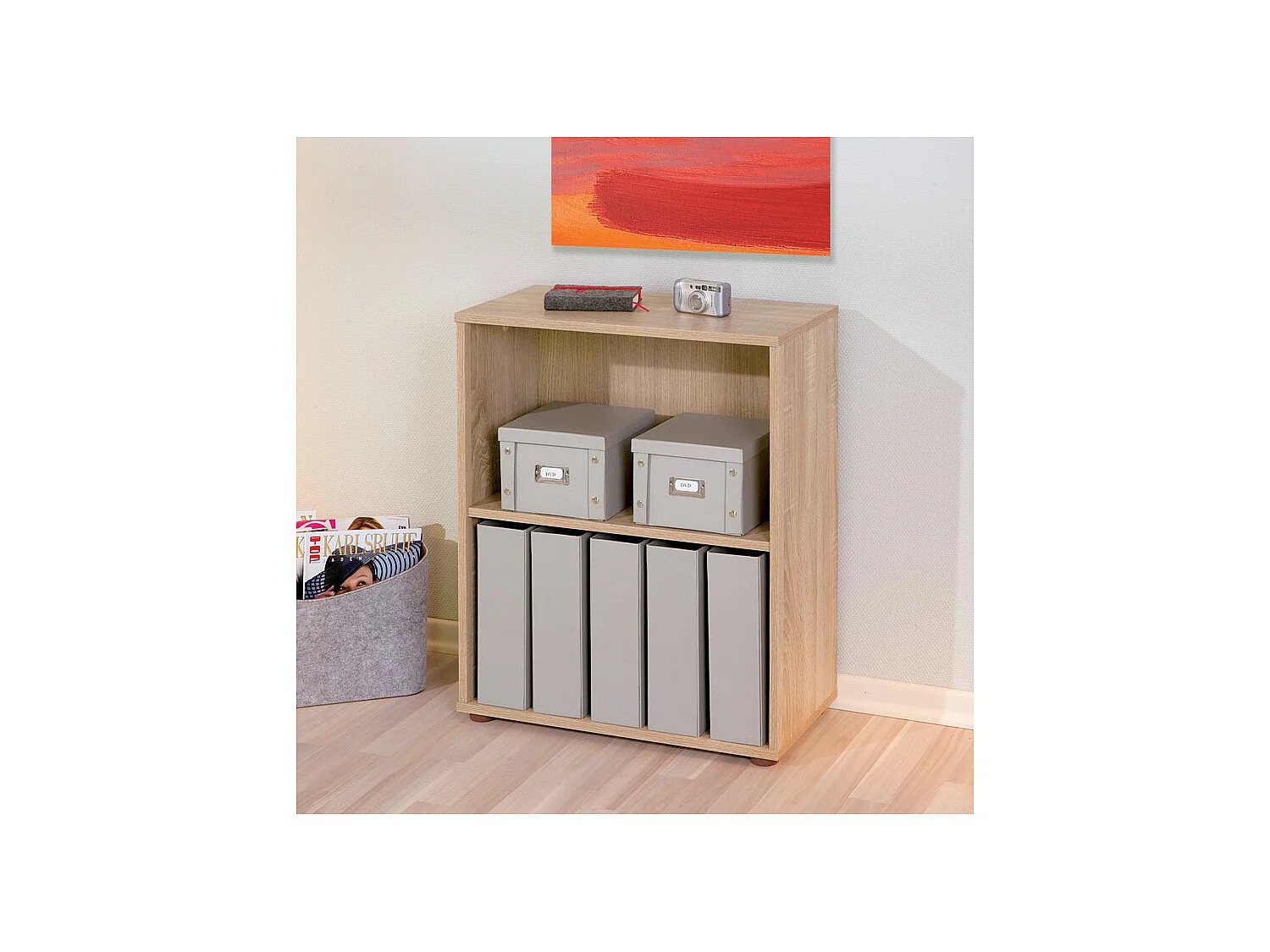 Adam licht eiken melamine plank met 2 vakken