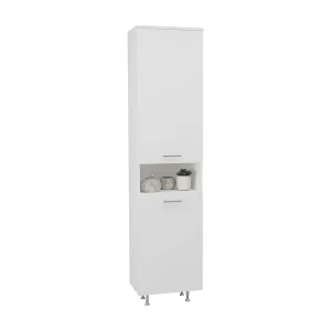 Badkamerkast Dax, wasmand, wit, 45 x 32 x 188 cm Badkamerkast Dax, wasmand, wit, 45 x 32 x 188 cm