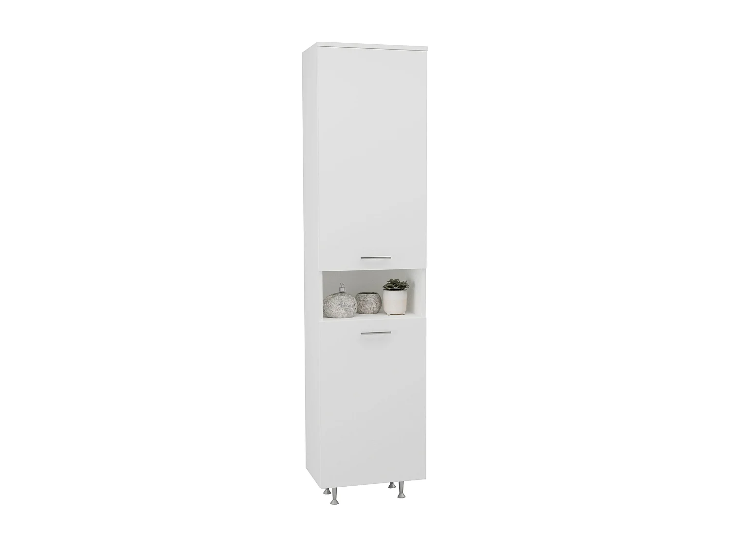 Badkamerkast Dax, wasmand, wit, 45 x 32 x 188 cm
