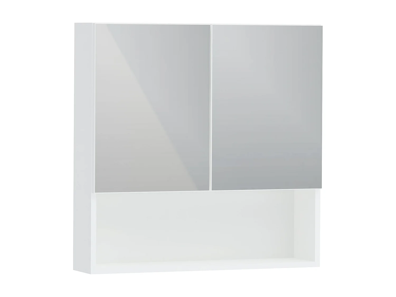Badkamerkast Tejo, hangend, wit, met speigels, 70 x 17 x 70 cm