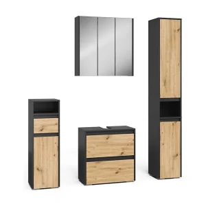 Badkamermeubelset antraciet/artisan 60.1×30.1×62 majest