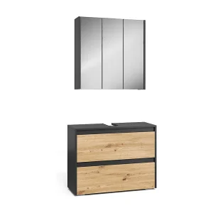Badkamermeubelset antraciet/artisan 80.1×30.1×62 majest Badkamermeubelset antraciet/artisan 80.1×30.1×62 majest