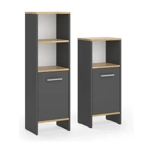 Badkamermeubelset antraciet/gouden eik 33.8×26.3×108.2 karli Badkamermeubelset antraciet/gouden eik 33.8×26.3×108.2 karli