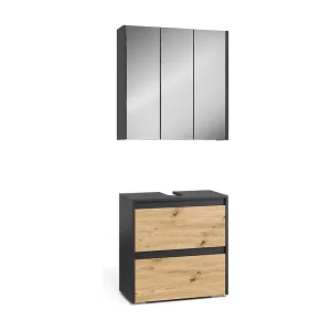 Badkamermeubelset antraciet/artisan 60.1×30.1×62 majest Badkamermeubelset antraciet/artisan 60.1×30.1×62 majest