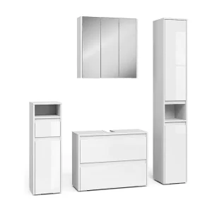 Badkamermeubelset wit/wit hoogglans 30.2x30x96.3 majest Badkamermeubelset wit/wit hoogglans 30.2x30x96.3 majest