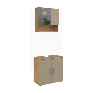 Badkamermeubelset krachtige eik goud 60x30x59 irma