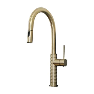 Architek wastafelmengkraan met uittrekbare douchekop geborsteld goud – Essebagno Architek wastafelmengkraan met uittrekbare douchekop geborsteld goud – Essebagno