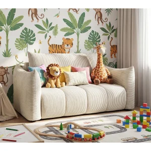 Amerikaanse slaapbank Flo, met slaapfunctie, voor kinderen, Poso, beige (100) Amerikaanse slaapbank Flo, met slaapfunctie, voor kinderen, Poso, beige (100)