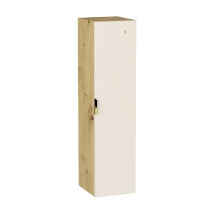 Badkamermeubel Hoge kolom 120 cm 1 deur Kasjmier / Notenhout