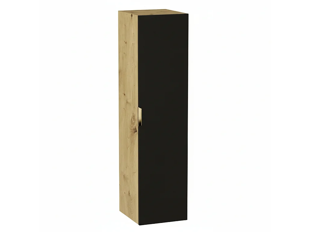 Badkamerkast Hoge kolom 1 deur Eiken Artisan / Zwart Orio