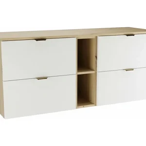 Badkamerset 140 cm Kast met blad en rek Eiken Artisan / Wit Orio