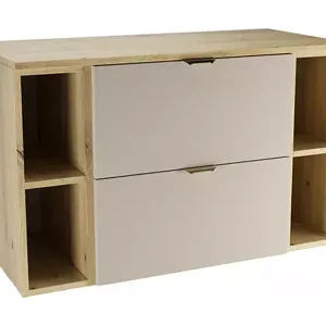 Badkamerset 100 cm Kast met blad en rekken Eiken Artisan / Kasjmier Orio Badkamerset 100 cm Kast met blad en rekken Eiken Artisan / Kasjmier Orio