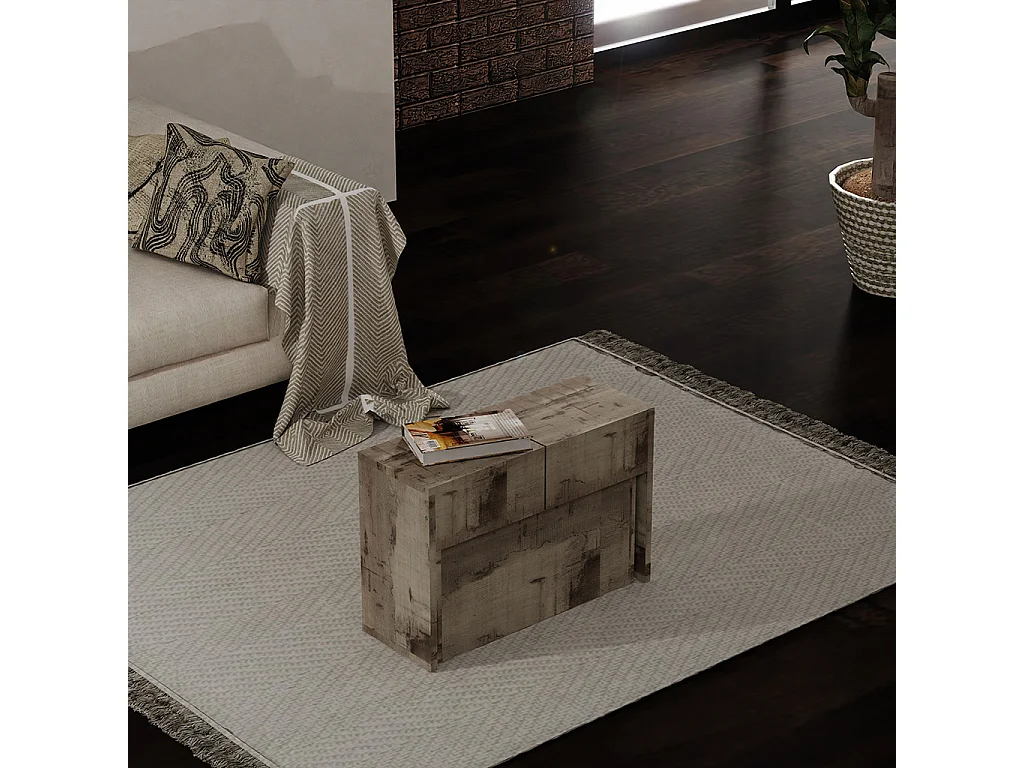 Bank/zitplaats uitschuifbaar tot 3 meter met geïntegreerd verlengvak 65 x 25 x 45 cm