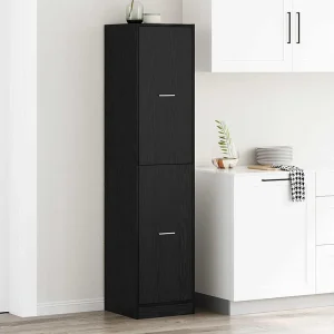 Apothekerskast Zwart eiken 40 x 41 x 174.5 cm Bewerkt hout Apothekerskast Zwart eiken 40 x 41 x 174.5 cm Bewerkt hout