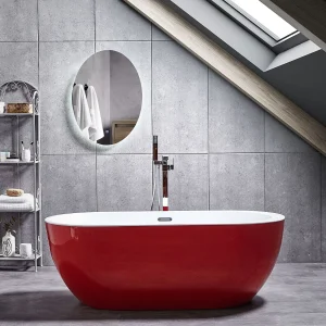 Badkuip vrijstaand rood ovaal 160 x 75 cm NEVIS Badkuip vrijstaand rood ovaal 160 x 75 cm NEVIS