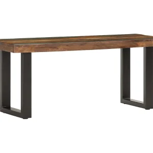 Bankje 110 cm massief gerecycled hout en staal