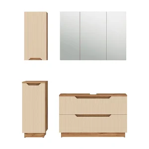 Badkamermeubelset eiken/kasjmier gestreept 99.4x32x62.5 lotta Badkamermeubelset eiken/kasjmier gestreept 99.4x32x62.5 lotta