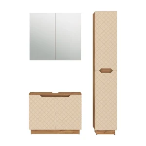 Badkamermeubelset eiken/kasjmier met tegelstructuur 79.6x32x62.1 lotta