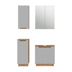 Badkamermeubelset eiken/grijs gestreept 59.8x32x62.1 lotta