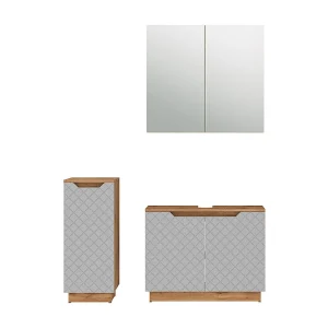Badkamermeubelset eiken/grijs met tegelstructuur 79.6x32x62.1 lotta Badkamermeubelset eiken/grijs met tegelstructuur 79.6x32x62.1 lotta