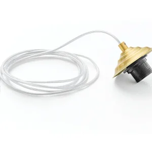 Douille Alice en laiton avec câble transparent pour suspensions 1XE27 max 1X60W IP20 – Longueur max 3 mètres
