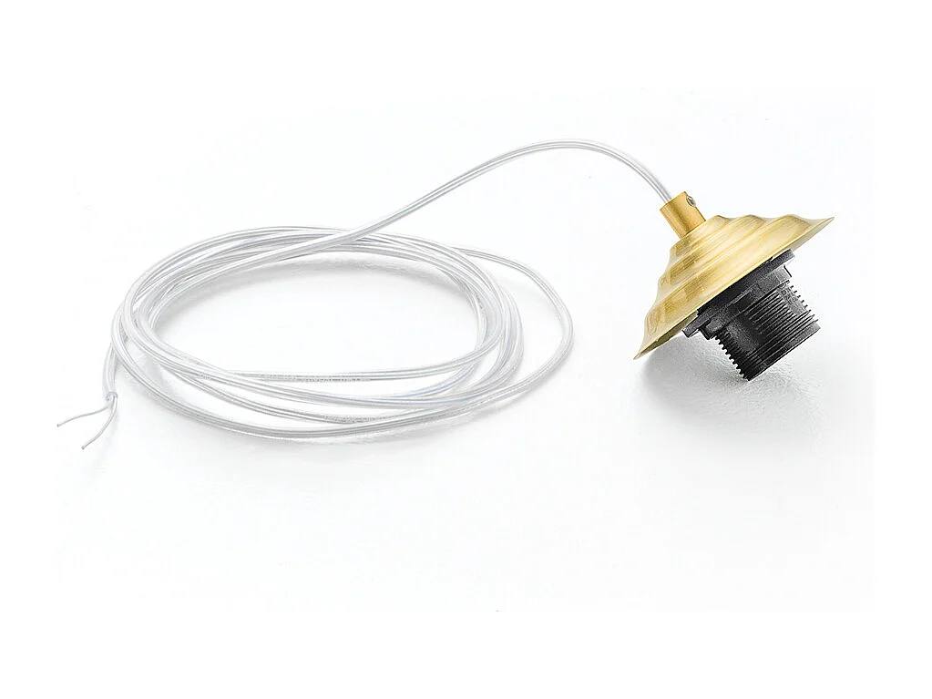 Douille Alice en laiton avec câble transparent pour suspensions 1XE27 max 1X60W IP20 - Longueur max 3 mètres