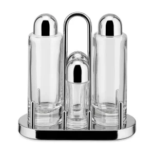 5070, Set voor olie, azijn, zout en peper, Alessi 5070, Set voor olie, azijn, zout en peper, Alessi