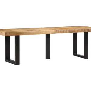Bankje 160 cm massief ruw mangohout en staal Bankje 160 cm massief ruw mangohout en staal