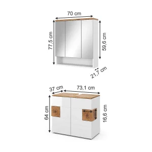 Badkamermeubelset wit 73x37x64 eden Badkamermeubelset wit 73x37x64 eden