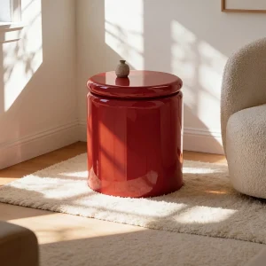 Bijzettafel van MDF – Rood gelakt – AMOFA