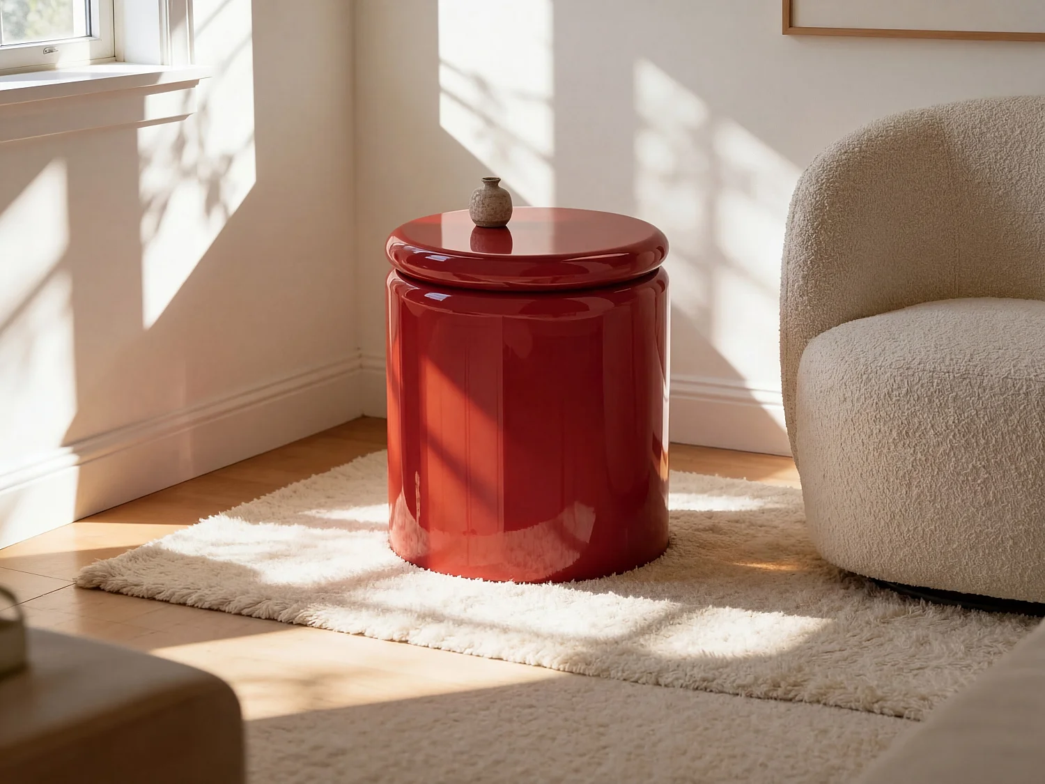 Bijzettafel van MDF - Rood gelakt - AMOFA