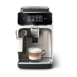 Automatische Philips Espresso Koffiemachine Serie 2300 EP2339/40 LatteGo wit chroom, touchscreen, keramische molen, AquaClean-filter Automatische Philips Espresso Koffiemachine Serie 2300 EP2339/40 LatteGo wit chroom, touchscreen, keramische molen, AquaClean-filter