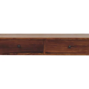 Artisan Furniture Lunar 2 Wandconsole met 2 laden in kastanje Artisan Furniture Lunar 2 Wandconsole met 2 laden in kastanje