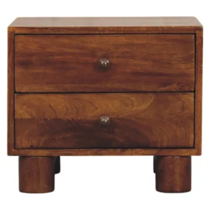 Artisan Furniture Tula nachtkastje met 2 lades van kastanjehout Artisan Furniture Tula nachtkastje met 2 lades van kastanjehout