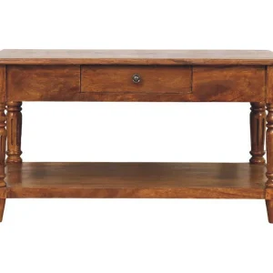 Artisan Furniture Salontafel met 2 lades en gedraaide poten van kastanjehout Artisan Furniture Salontafel met 2 lades en gedraaide poten van kastanjehout
