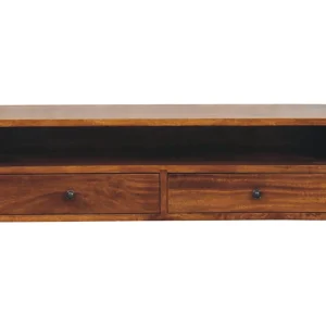 Artisan Furniture Lunar multimediameubel voor aan de muur met 2 lades van kastanjehout