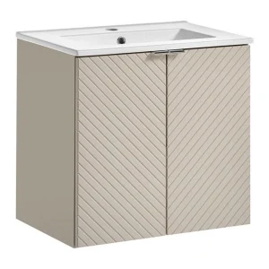 Badkamerset AOKI: onderkast met kastjes 60cm + ingebouwde witte wastafel Badkamerset AOKI: onderkast met kastjes 60cm + ingebouwde witte wastafel