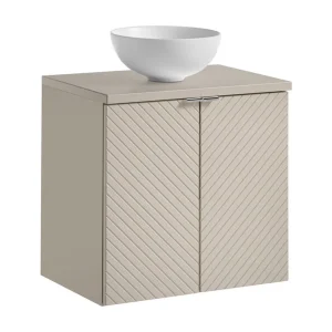 Badkamerset AOKI: onderkast met kastjes 60cm + beige wastafelblad + ronde witte opbouwwastafel Badkamerset AOKI: onderkast met kastjes 60cm + beige wastafelblad + ronde witte opbouwwastafel