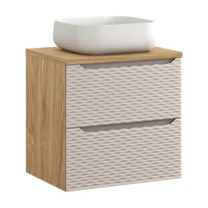 Badkamerset YOKA beige: onderkast met lades 60 cm + blad voor wastafel + wastafel Badkamerset YOKA beige: onderkast met lades 60 cm + blad voor wastafel + wastafel