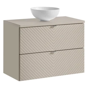 Badkamerset AOKI: 80cm onderkast + wastafelblad + ronde witte opzetwastafel Badkamerset AOKI: 80cm onderkast + wastafelblad + ronde witte opzetwastafel