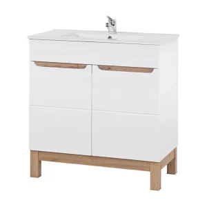 Badkamerset ERMANO: onderkast 80cm + rechthoekige inbouwwastafel + sifon Badkamerset ERMANO: onderkast 80cm + rechthoekige inbouwwastafel + sifon