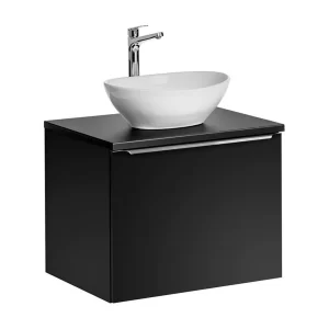 Badkamerset VANTA: onderkast 60cm + blad voor wastafel + 1 witte opzetwastafel Badkamerset VANTA: onderkast 60cm + blad voor wastafel + 1 witte opzetwastafel