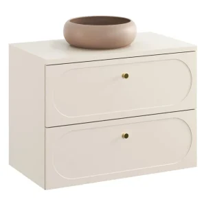 Badkamerset TORNADO beige: onderkast 80cm + blad voor wasbak + bruine ronde opbouwwasbak Badkamerset TORNADO beige: onderkast 80cm + blad voor wasbak + bruine ronde opbouwwasbak