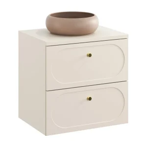 Badkamerset TORNADO beige: onderkast 60cm + blad voor wastafel + bruine ronde opzetwastafel Badkamerset TORNADO beige: onderkast 60cm + blad voor wastafel + bruine ronde opzetwastafel