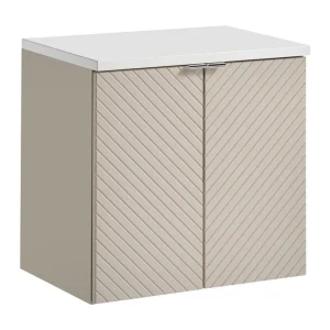 Badkamerset AOKI: onderkast met kastjes 60cm + witte wastafelblad Badkamerset AOKI: onderkast met kastjes 60cm + witte wastafelblad
