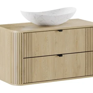Badkamerset KORI: onderkast 100cm + blad + opzetwastafel