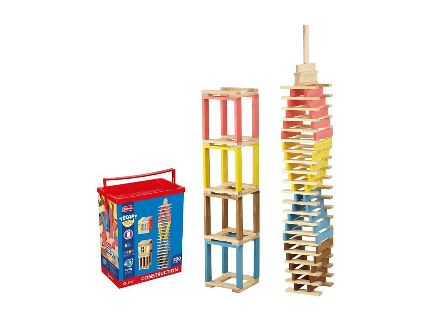 Balans- en bouwspel Técap 200 houten stukken in multicolor voor kinderen vanaf 3 jaar